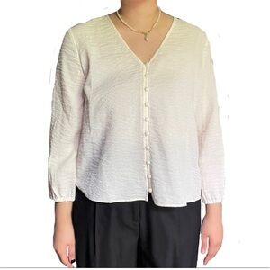 Madewell white button down textured shirt